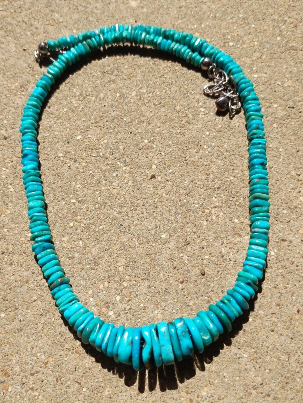 Jay King DTR mine finds sky blue Turquoise disc necklace 925 Sterling Silver - Picture 2 of 8
